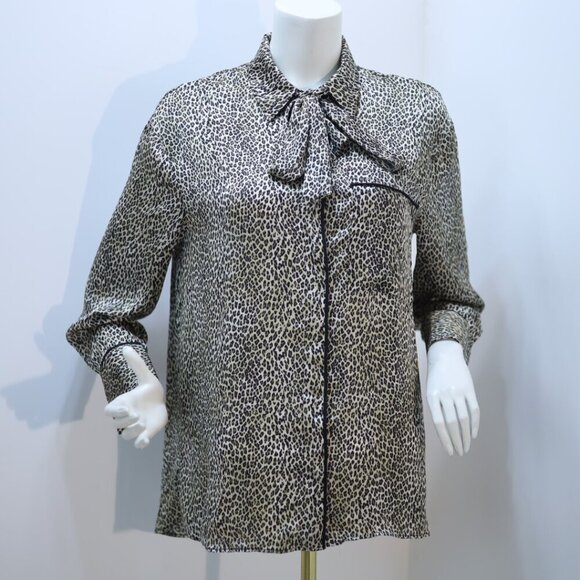 Zara  Leopard Animal Printed Long Shirt Top Woman Size S NEW WITH TAG! - Picture 7 of 9